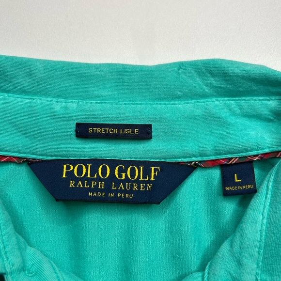 Polo Golf Ralph Lauren Polo Size Large Stretch Lisle Pima Cotton Green Shirt - Picture 11 of 12